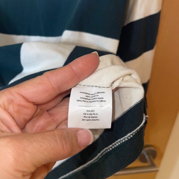 Oak Fort Womens Shirt Size Small Cream Oversized Rugby Striped Pure Cotton - Picture 6 of 9